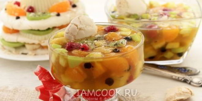 Рецепт фруктов в желе