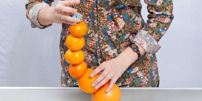 Рецепт елки из фруктов и конфет