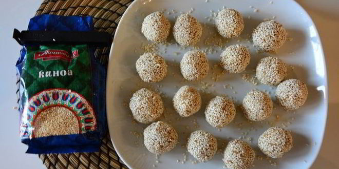 Рецепт конфет из киноа с арахисовой пастой