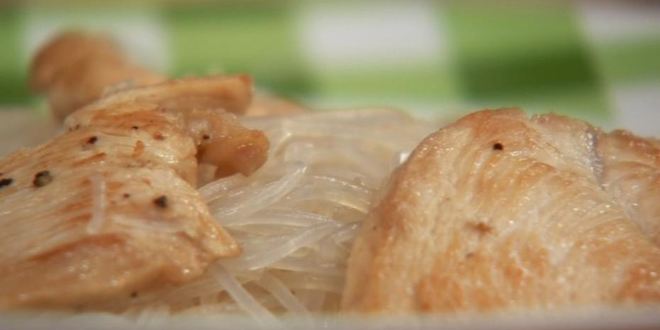 Рецепт фунчозы с кремом из цукини и курицей