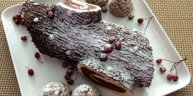 Рецепт рождественского полена с каштановым кремом