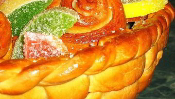 Рецепт Корзинки с сахарными булочками и мармеладом