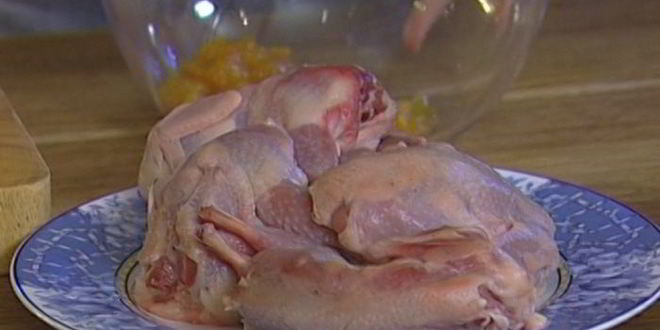 Рецепт перепелок с виски и мармеладом