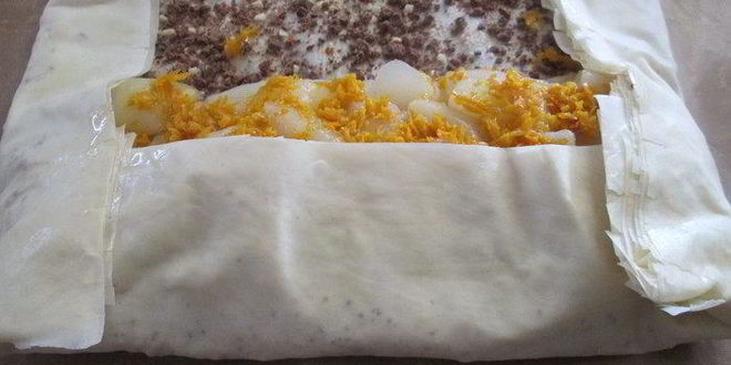 Рецепт миндально-шоколадных груши в тесте фило