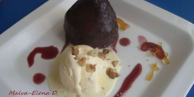 Рецепт ванильного мороженого и груша-пашот сладкая парочка