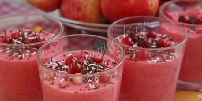 Рецепт мусса из клюквы с манкой