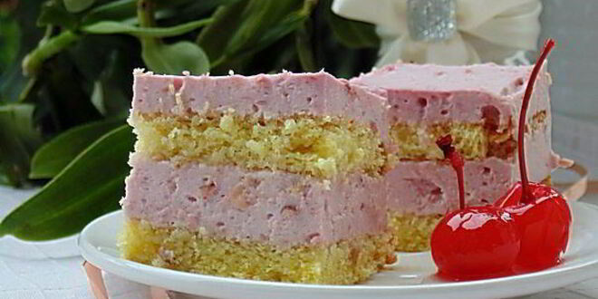 Рецепт торта-мусса сад с черешней