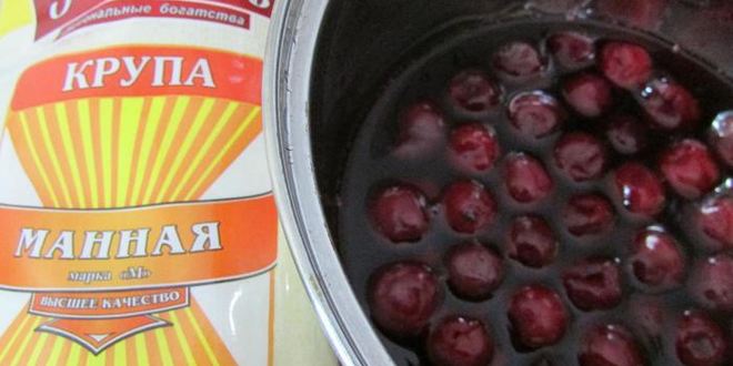 Рецепт вишнева-кокосового мусс на манке