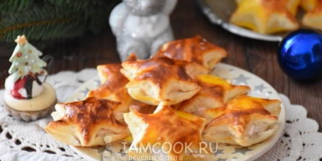 Рецепт звездочек из слоеного теста с муссом из тунца