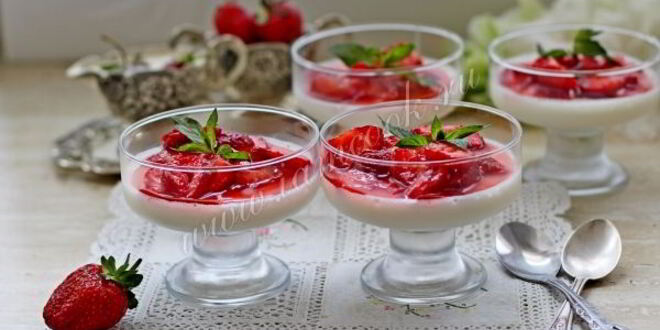Рецепт панны котта с клубникой