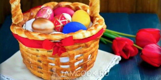 Рецепт пасхальной корзинки из теста