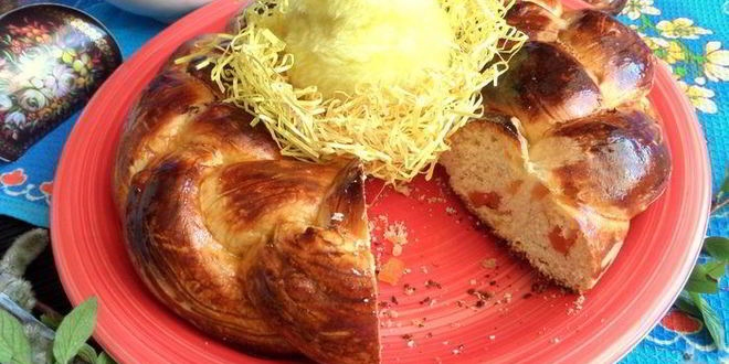 Рецепт пасхальной косы с цукатами