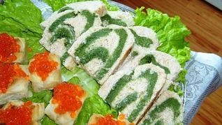 Рецепт Рыбного рулета-суфле со шпинатом