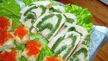 Рецепт Рыбного рулета-суфле со шпинатом