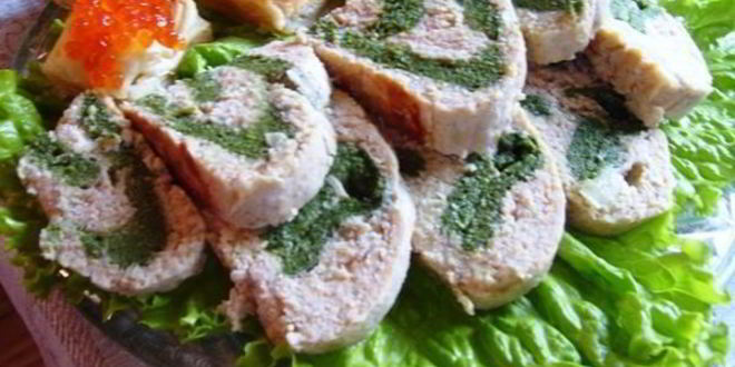 Рецепт рыбного рулета-суфле со шпинатом