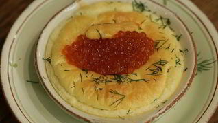 Рецепт Сливочного суфле с красной икрой
