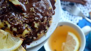 Рецепт Творожно-лимонного суфле под растопленным шоколадом