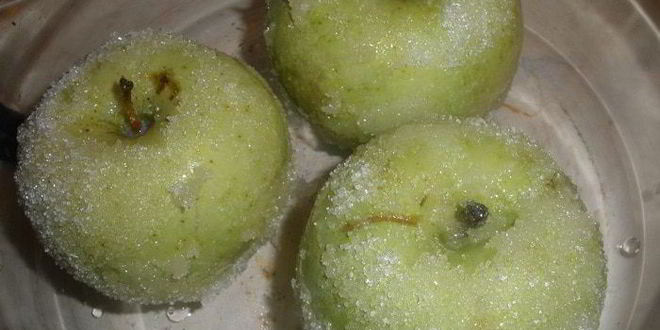 Рецепт яблок в манном суфле