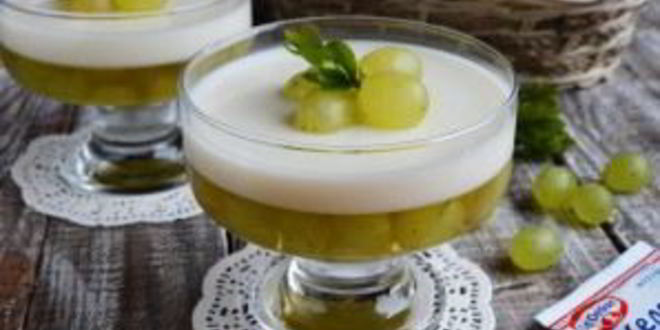 Рецепт виноградна-йогуртового желе