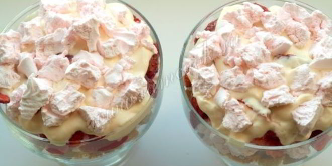 Рецепт клубничного десерта с зефиром