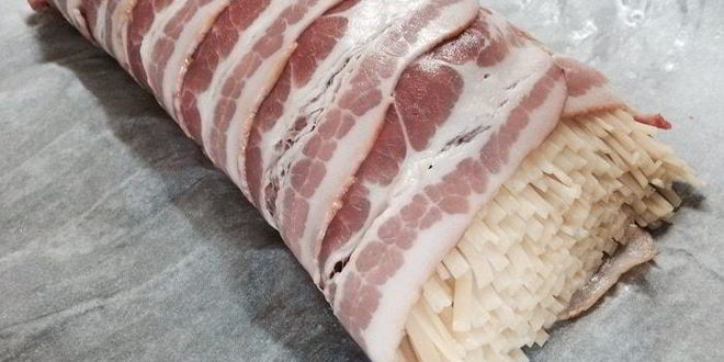 Рецепт беконно-макаронного рулет