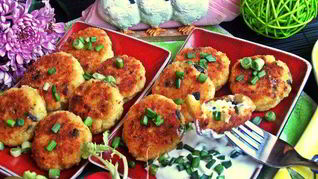 Рецепт Биточков из картофеля и творога с маслинами