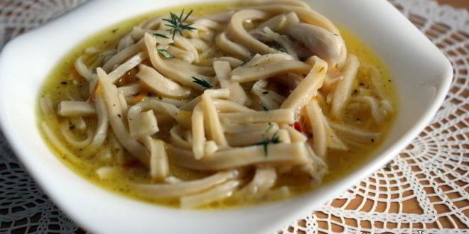 Рецепт домашней лапши с курицей