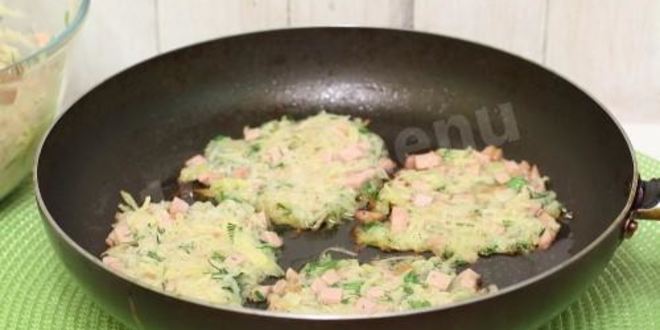 Рецепт драников с колбаской и зеленью