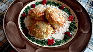 Рецепт Драников с лососем и брокколи