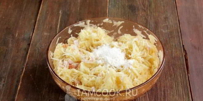 Рецепт драников с ветчиной и сыром