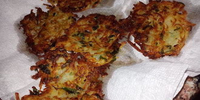 Рецепт постных драников с зеленью и чесноком