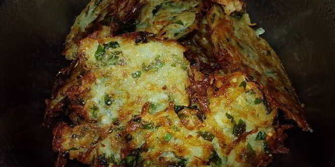 Рецепт постных драников с зеленью и чесноком