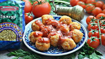 Рецепт Фрикаделек из булгура в томатном соусе