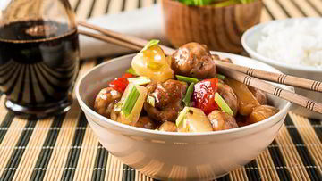 Рецепт Фрикаделек с ананасами в кисло-сладком соусе