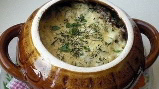 Рецепт Картофеля с фрикадельками и грибами в горшочках