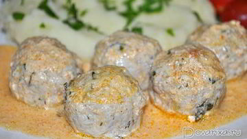 Рецепт Куриных фрикаделек с сыром в сливочном соусе