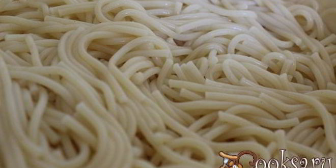 Рецепт спагетти с фрикадельками в сметанно-грибном соусе