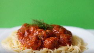 Рецепт Спагетти с фрикадельками в соусе