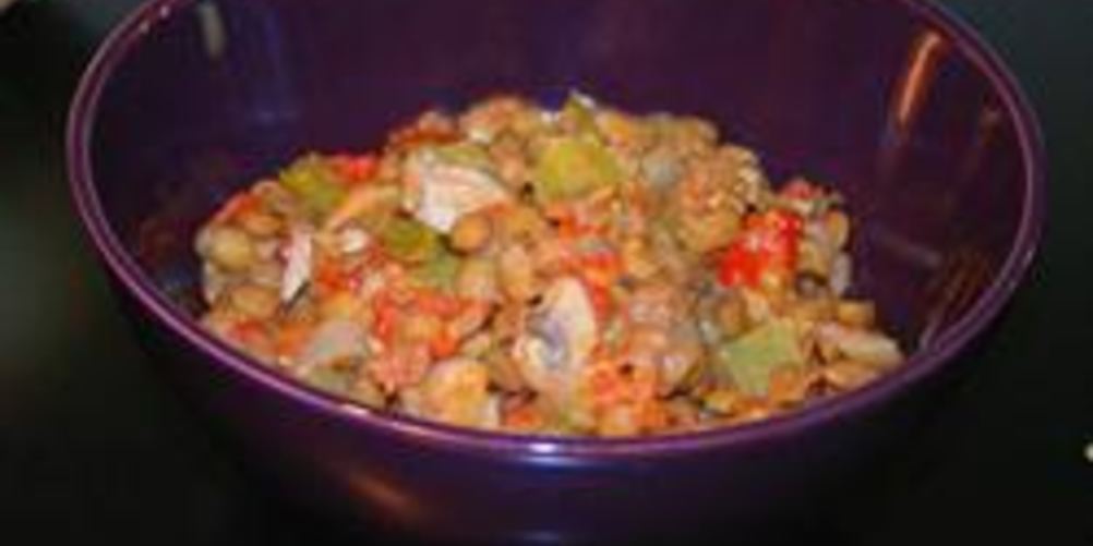 Как приготовить чечевицу с помидорами и сладким перцем