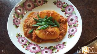 Рецепт Картофеля под мясной заливкой