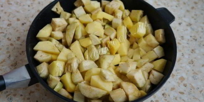 Рецепт картофеля с баклажанами