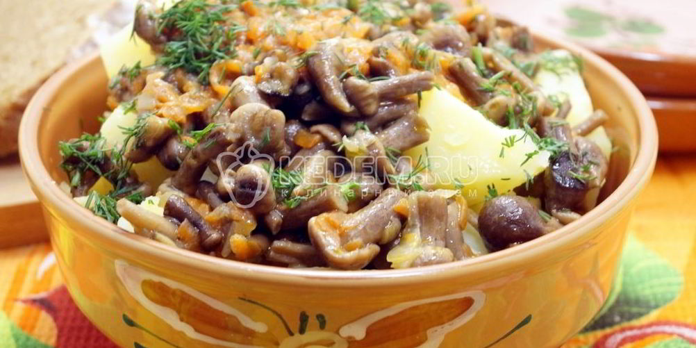 Как приготовить картофель с грибами на сковороде