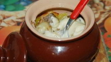 Рецепт Картофеля с мясным фаршем в горшочках