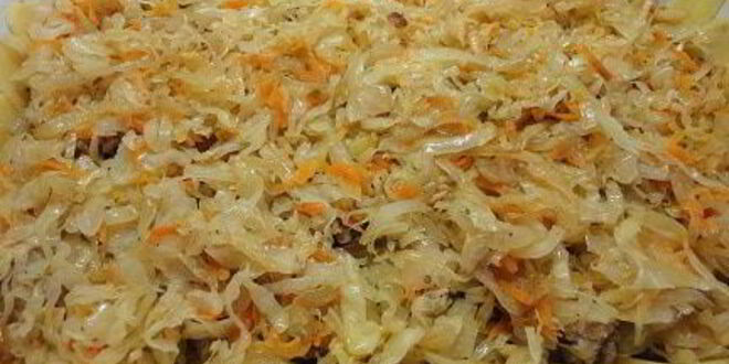 Рецепт картофеля с мясом и капустой
