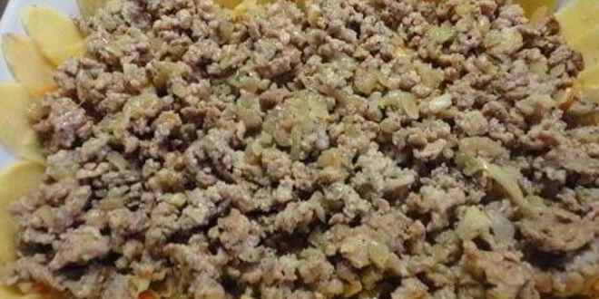 Рецепт картофеля с мясом и капустой