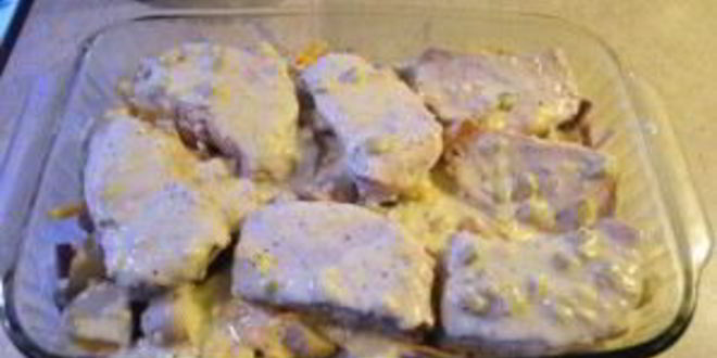 Рецепт картофеля со свининой и сыром в духовке