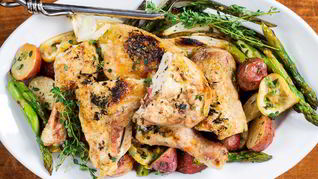 Рецепт Картошки с курицей в духовке