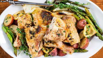 Рецепт Картошки с курицей в духовке