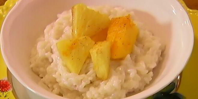 Рецепт риса на кокосовом молоке с манго и ананасом