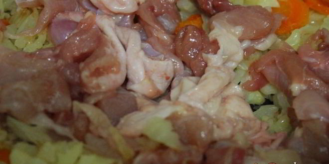 Рецепт риса с курицей и овощами